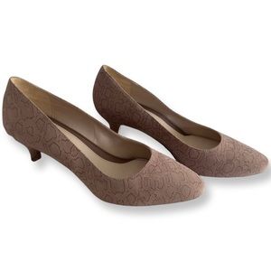Emme Cadeau beige canvas kitten pumps